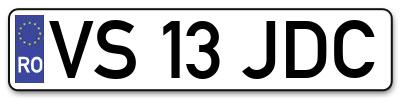 Placuta inmatriculare numar auto  VS-13-JDC, VS 13 JDC, VS13JDC