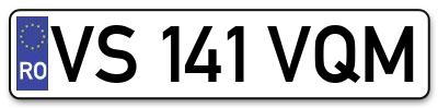Placuta inmatriculare numar auto  VS-141-VQM, VS 141 VQM, VS141VQM