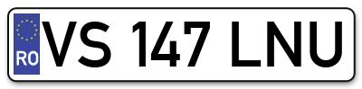 Placuta inmatriculare numar auto  VS-147-LNU, VS 147 LNU, VS147LNU