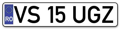 Placuta inmatriculare numar auto  VS-15-UGZ, VS 15 UGZ, VS15UGZ