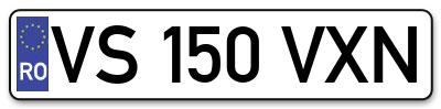 Placuta inmatriculare numar auto  VS-150-VXN, VS 150 VXN, VS150VXN
