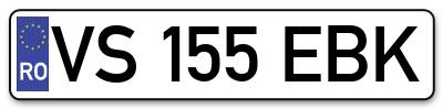 Placuta inmatriculare numar auto  VS-155-EBK, VS 155 EBK, VS155EBK