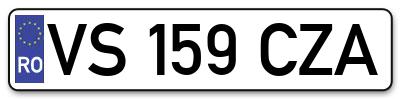 Placuta inmatriculare numar auto  VS-159-CZA, VS 159 CZA, VS159CZA