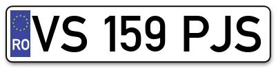 Placuta inmatriculare numar auto  VS-159-PJS, VS 159 PJS, VS159PJS