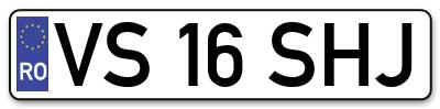 Placuta inmatriculare numar auto  VS-16-SHJ, VS 16 SHJ, VS16SHJ