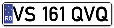 Placuta inmatriculare numar auto  VS-161-QVQ, VS 161 QVQ, VS161QVQ