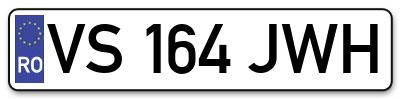 Placuta inmatriculare numar auto  VS-164-JWH, VS 164 JWH, VS164JWH