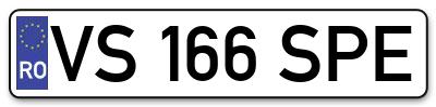 Placuta inmatriculare numar auto  VS-166-SPE, VS 166 SPE, VS166SPE