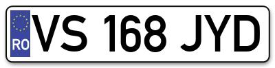 Placuta inmatriculare numar auto  VS-168-JYD, VS 168 JYD, VS168JYD