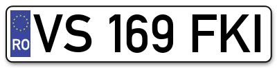 Placuta inmatriculare numar auto  VS-169-FKI, VS 169 FKI, VS169FKI
