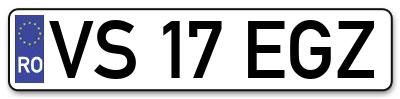 Placuta inmatriculare numar auto  VS-17-EGZ, VS 17 EGZ, VS17EGZ