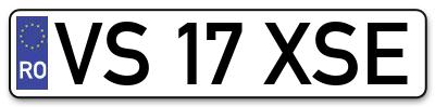 Placuta inmatriculare numar auto  VS-17-XSE, VS 17 XSE, VS17XSE