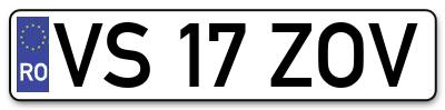 Placuta inmatriculare numar auto  VS-17-ZOV, VS 17 ZOV, VS17ZOV