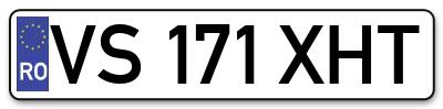Placuta inmatriculare numar auto  VS-171-XHT, VS 171 XHT, VS171XHT