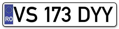 Placuta inmatriculare numar auto  VS-173-DYY, VS 173 DYY, VS173DYY