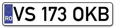 Placuta inmatriculare numar auto  VS-173-OKB, VS 173 OKB, VS173OKB