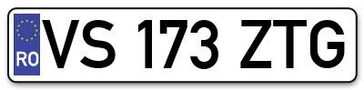 Placuta inmatriculare numar auto  VS-173-ZTG, VS 173 ZTG, VS173ZTG