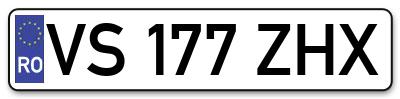 Placuta inmatriculare numar auto  VS-177-ZHX, VS 177 ZHX, VS177ZHX