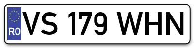 Placuta inmatriculare numar auto  VS-179-WHN, VS 179 WHN, VS179WHN
