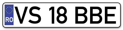 Placuta inmatriculare numar auto  VS-18-BBE, VS 18 BBE, VS18BBE
