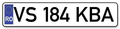 Placuta inmatriculare numar auto  VS-184-KBA, VS 184 KBA, VS184KBA