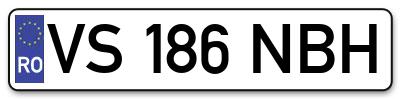 Placuta inmatriculare numar auto  VS-186-NBH, VS 186 NBH, VS186NBH