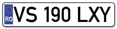 Placuta inmatriculare numar auto  VS-190-LXY, VS 190 LXY, VS190LXY