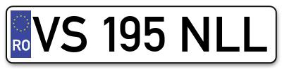 Placuta inmatriculare numar auto  VS-195-NLL, VS 195 NLL, VS195NLL