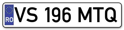 Placuta inmatriculare numar auto  VS-196-MTQ, VS 196 MTQ, VS196MTQ