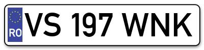 Placuta inmatriculare numar auto  VS-197-WNK, VS 197 WNK, VS197WNK