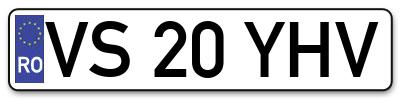 Placuta inmatriculare numar auto  VS-20-YHV, VS 20 YHV, VS20YHV