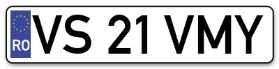 Placuta inmatriculare numar auto  VS-21-VMY, VS 21 VMY, VS21VMY
