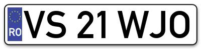 Placuta inmatriculare numar auto  VS-21-WJO, VS 21 WJO, VS21WJO