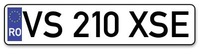 Placuta inmatriculare numar auto  VS-210-XSE, VS 210 XSE, VS210XSE