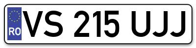 Placuta inmatriculare numar auto  VS-215-UJJ, VS 215 UJJ, VS215UJJ