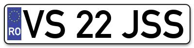 Placuta inmatriculare numar auto  VS-22-JSS, VS 22 JSS, VS22JSS
