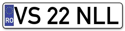 Placuta inmatriculare numar auto  VS-22-NLL, VS 22 NLL, VS22NLL