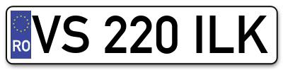Placuta inmatriculare numar auto  VS-220-ILK, VS 220 ILK, VS220ILK