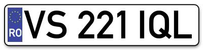 Placuta inmatriculare numar auto  VS-221-IQL, VS 221 IQL, VS221IQL