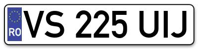 Placuta inmatriculare numar auto  VS-225-UIJ, VS 225 UIJ, VS225UIJ