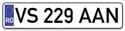 Placuta inmatriculare numar auto  VS-229-AAN, VS 229 AAN, VS229AAN