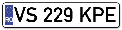 Placuta inmatriculare numar auto  VS-229-KPE, VS 229 KPE, VS229KPE