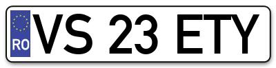 Placuta inmatriculare numar auto  VS-23-ETY, VS 23 ETY, VS23ETY