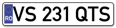 Placuta inmatriculare numar auto  VS-231-QTS, VS 231 QTS, VS231QTS