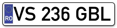 Placuta inmatriculare numar auto  VS-236-GBL, VS 236 GBL, VS236GBL