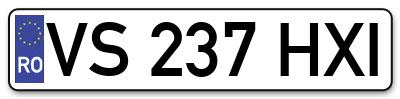 Placuta inmatriculare numar auto  VS-237-HXI, VS 237 HXI, VS237HXI