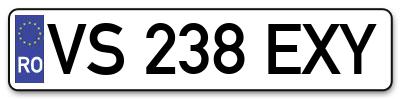 Placuta inmatriculare numar auto  VS-238-EXY, VS 238 EXY, VS238EXY