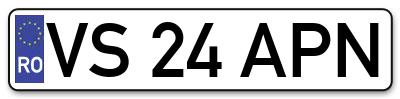 Placuta inmatriculare numar auto  VS-24-APN, VS 24 APN, VS24APN