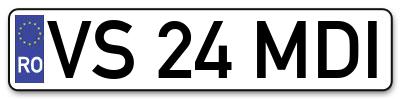 Placuta inmatriculare numar auto  VS-24-MDI, VS 24 MDI, VS24MDI