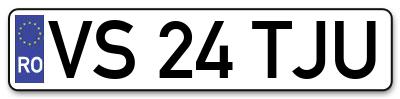Placuta inmatriculare numar auto  VS-24-TJU, VS 24 TJU, VS24TJU